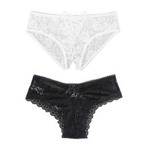 1296 Lace Boyshorts Sexy Panties Crisscross Strappy Underwear Plus Size